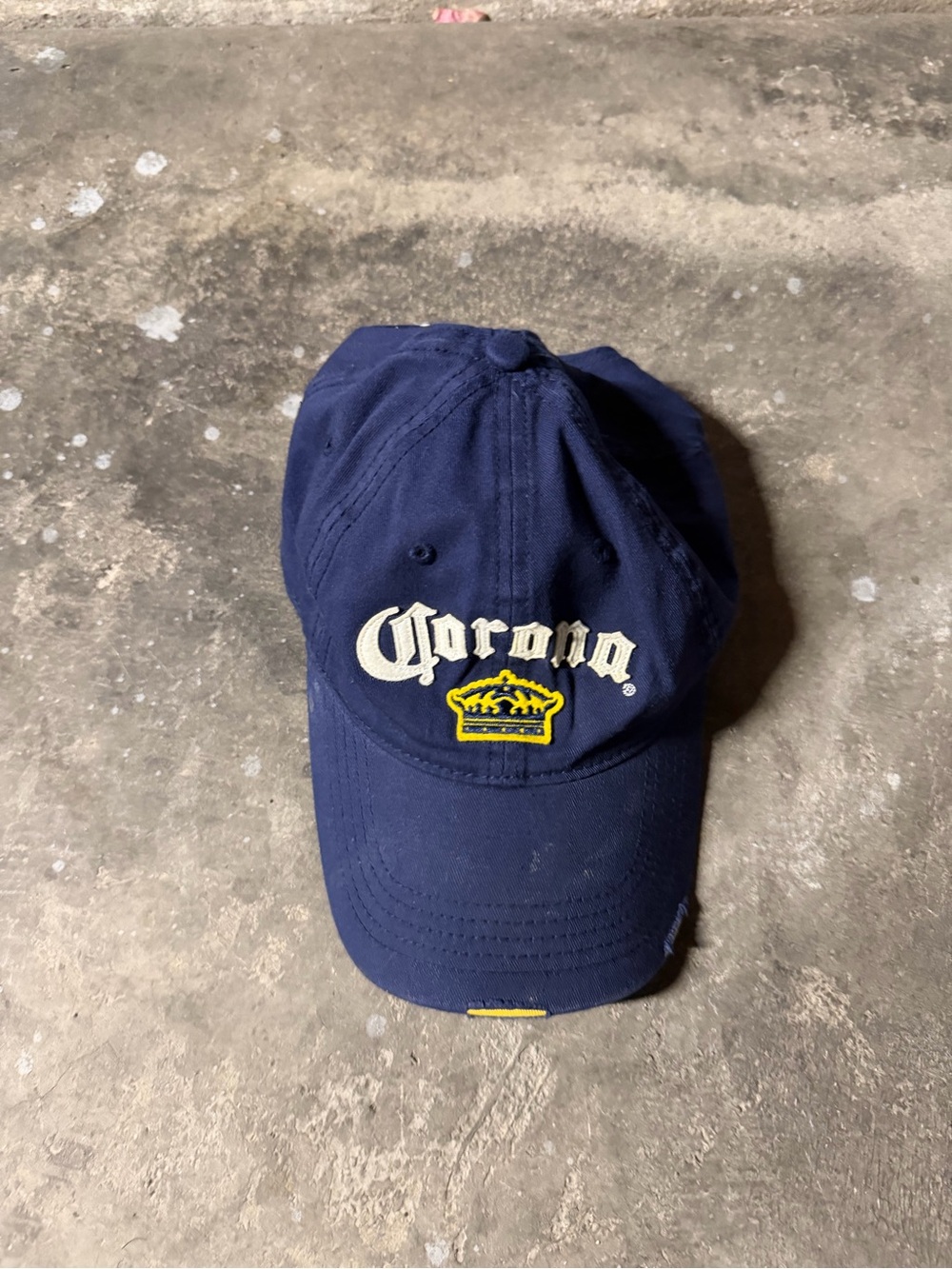 Corona Navy Cap with Yellow Trim and Crown Accent
